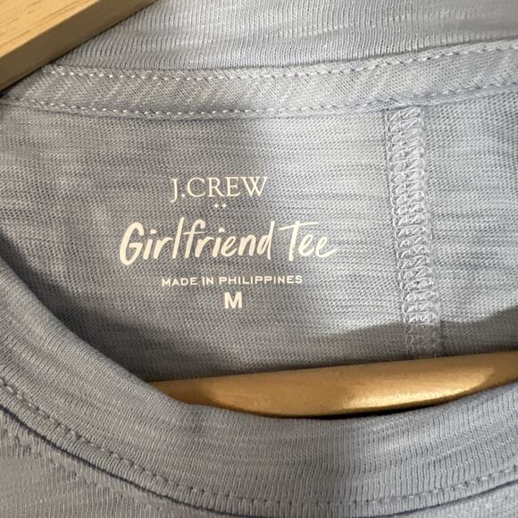 J. Crew Girfriend Tee T-Shirt Womens Medium Blue Short Sleeve Scoop Neck Cotton - Picture 6 of 11